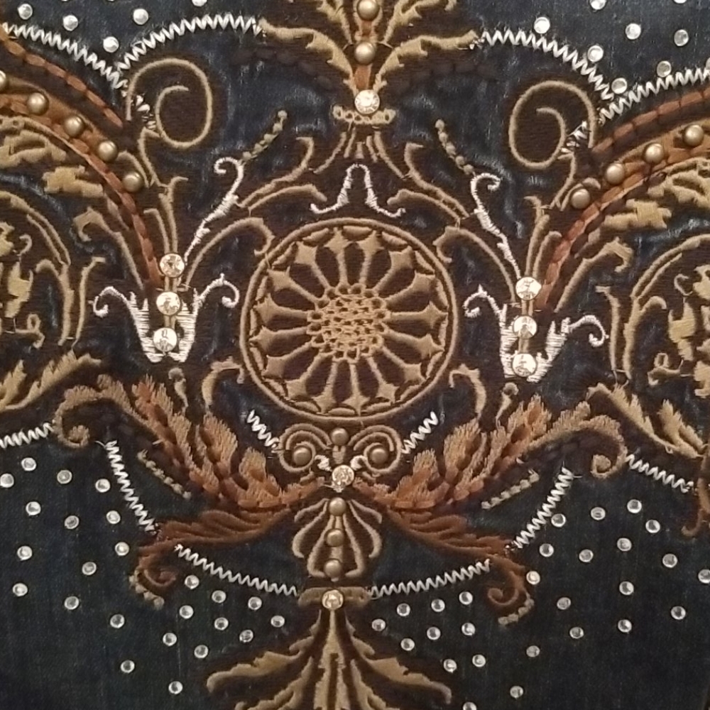Midnight Velvet Denim Long Jacket - Picture 7 of 14